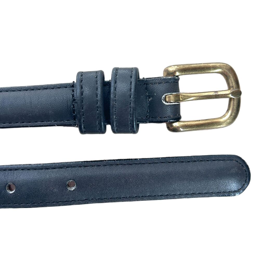 Vintage Coach Skinny Belt Blue/Gray Leather Womens S Double Keeper Made in USA - Picture 2 of 8